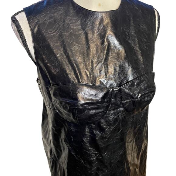 AKNVAS Mini Dress Faux Leather Sleeveless Pockets Size 6 Retails $650 - Picture 6 of 12